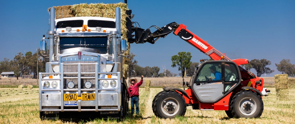 Truck loaded with hay